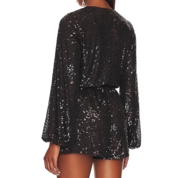 NWT FREE PROPLE christa sequined romper in black size small - Picture 9 of 16